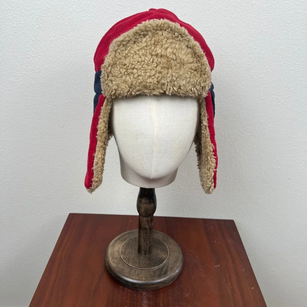 Gap Kids Russian Red Fleece Trapper Hat Faux Fur Ear Flaps S/M 296920-01